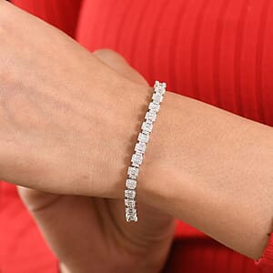 Luxuriant Lab Grown Diamond G-H SI 3.00 ctw Bracelet in Rhodium Over Sterling Silver (8.00 In)