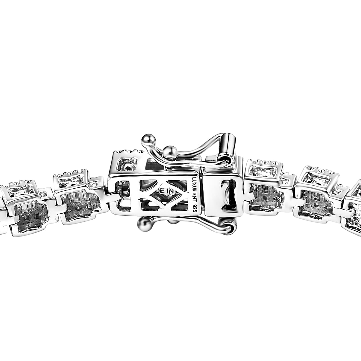 Luxuriant Lab Grown Diamond (G-H, SI) Bracelet in Rhodium Over Sterling Silver (8.00 In) 3.00 ctw image number 3