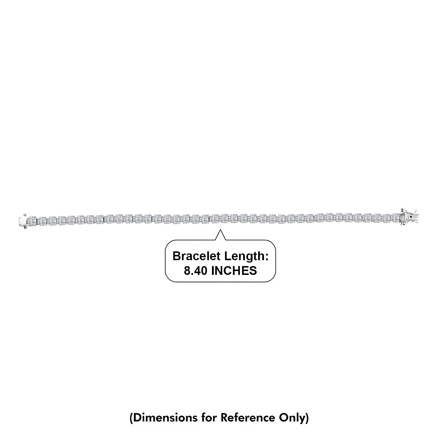 Luxuriant Lab Grown Diamond G-H SI 3.00 ctw Matrix Block Bracelet in Rhodium Over Sterling Silver (8.00 In)