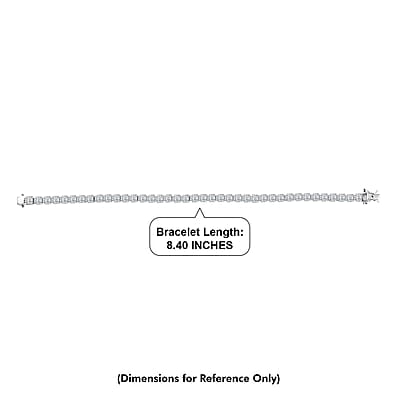 Luxuriant Lab Grown Diamond G-H SI 3.00 ctw Matrix Block Bracelet in Rhodium Over Sterling Silver (8.00 In)