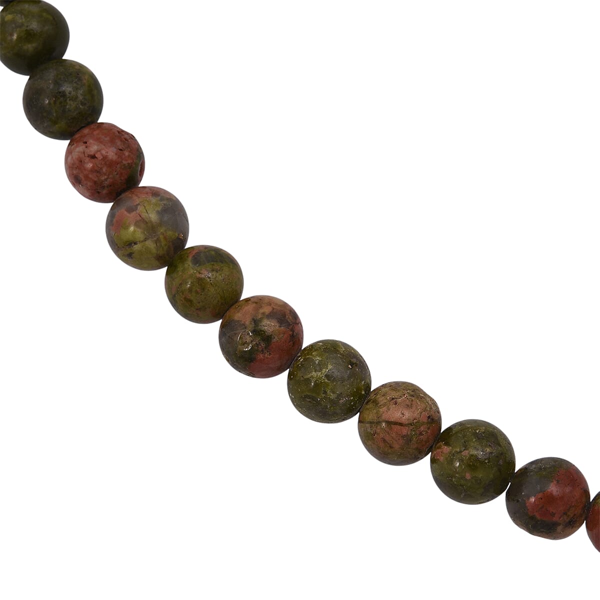 Unakite Beaded Necklace with Magnetic Lock in Sterling Silver 155.00 ctw (18 Inches) image number 3