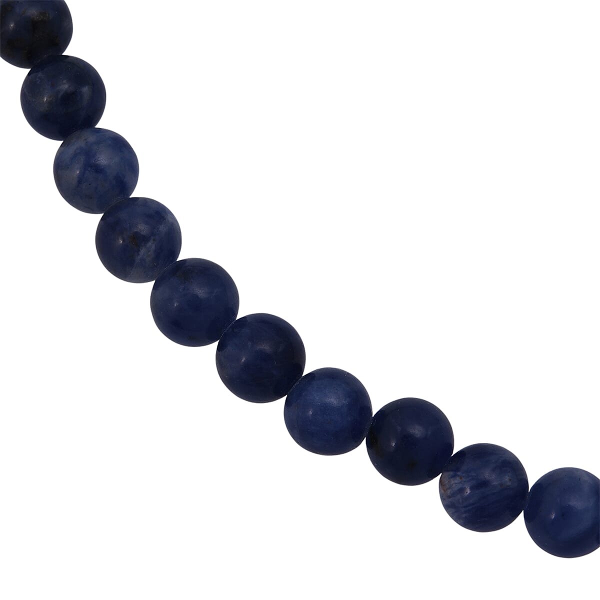Sodalite Beaded Necklace with Magnetic Lock in Sterling Silver 140.00 ctw (18 Inches) image number 3