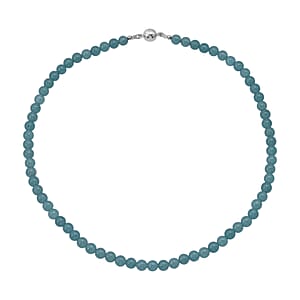 Amazonite Quartz 125.00 ctw Beaded Necklace with Magnetic Lock in Sterling Silver 18 Inches