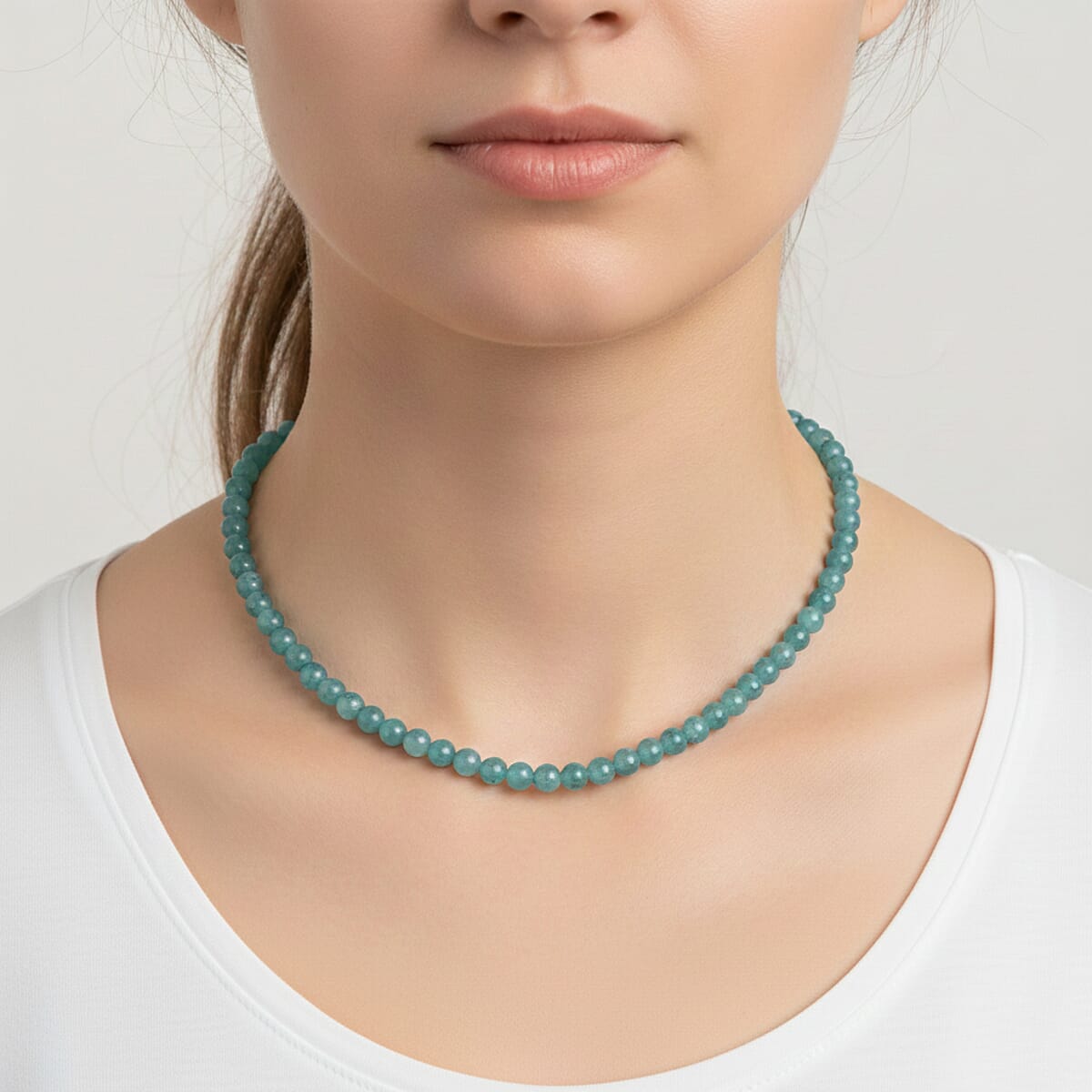 Amazonite Quartz Beaded Necklace with Magnetic Lock in Sterling Silver 125.00 ctw (18 Inches) image number 2