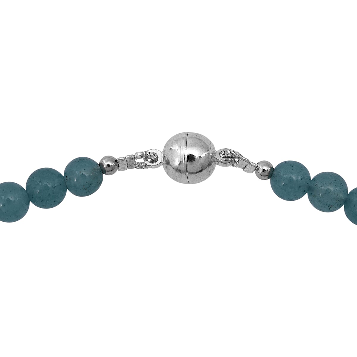 Amazonite Quartz Beaded Necklace with Magnetic Lock in Sterling Silver 125.00 ctw (18 Inches) image number 4