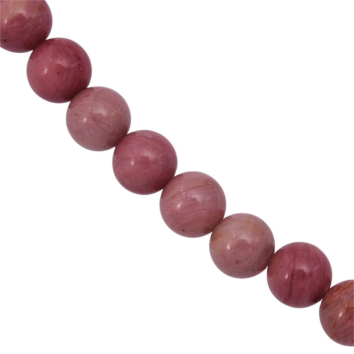Rhodonite Beaded Necklace with Magnetic Lock in Sterling Silver 150.00 ctw (18 Inches) image number 3