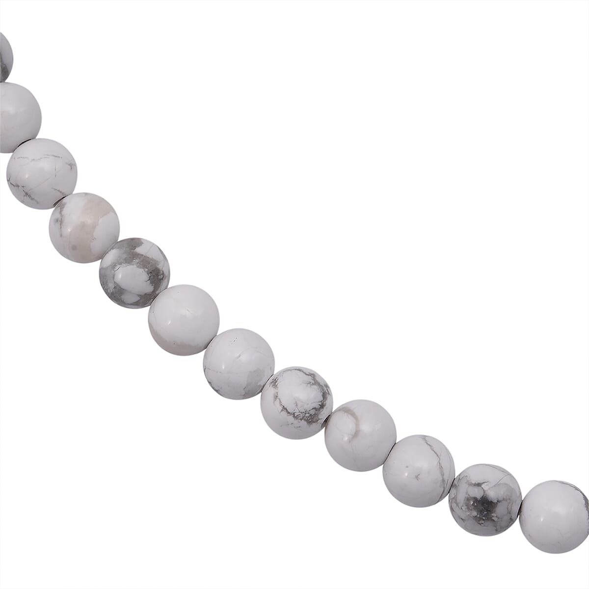 White Howlite Beaded Necklace with Magnetic Lock in Sterling Silver 150.00 ctw (18 Inches) image number 3