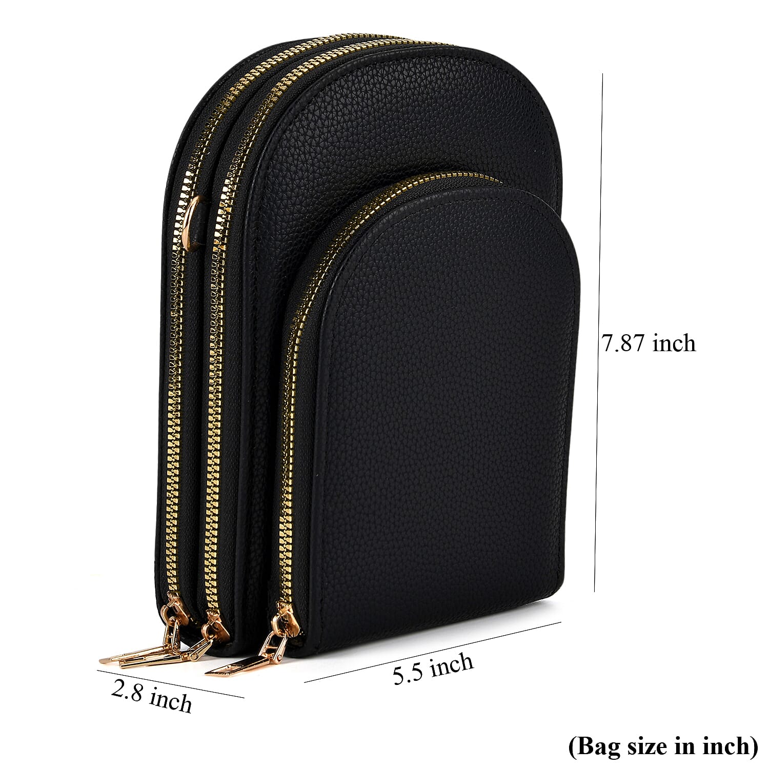 La Marey Black Faux Leather Crossbody Bag