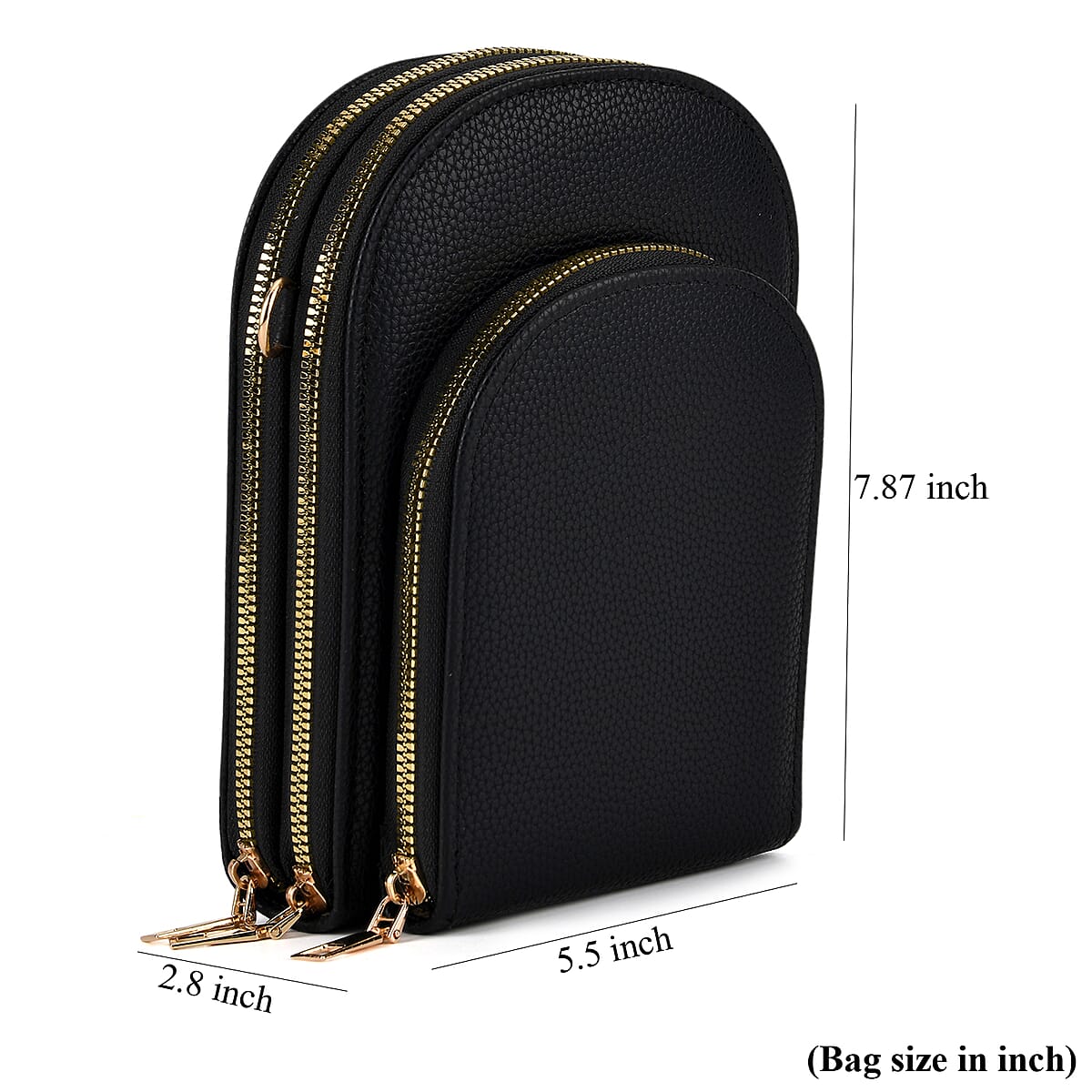 La Marey Black Faux Leather Crossbody Bag image number 7