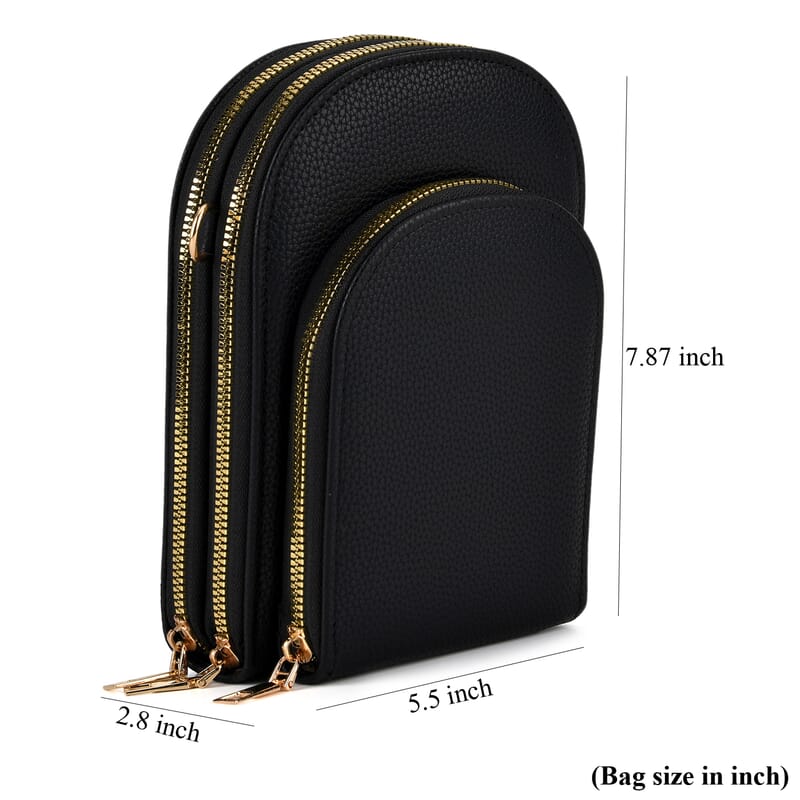 La Marey Black Faux Leather Crossbody Bag