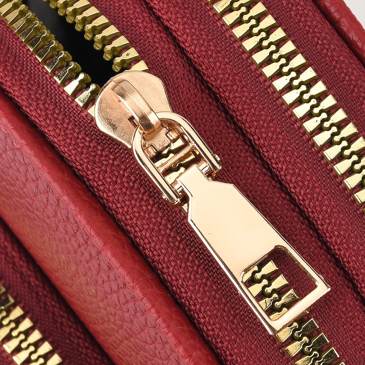 La Marey Dark Red Faux Leather Crossbody Bag