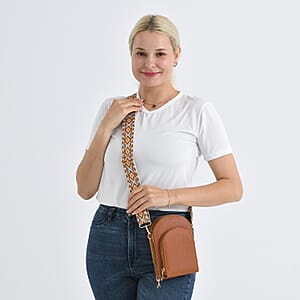 La Marey Brown Faux Leather Crossbody Bag