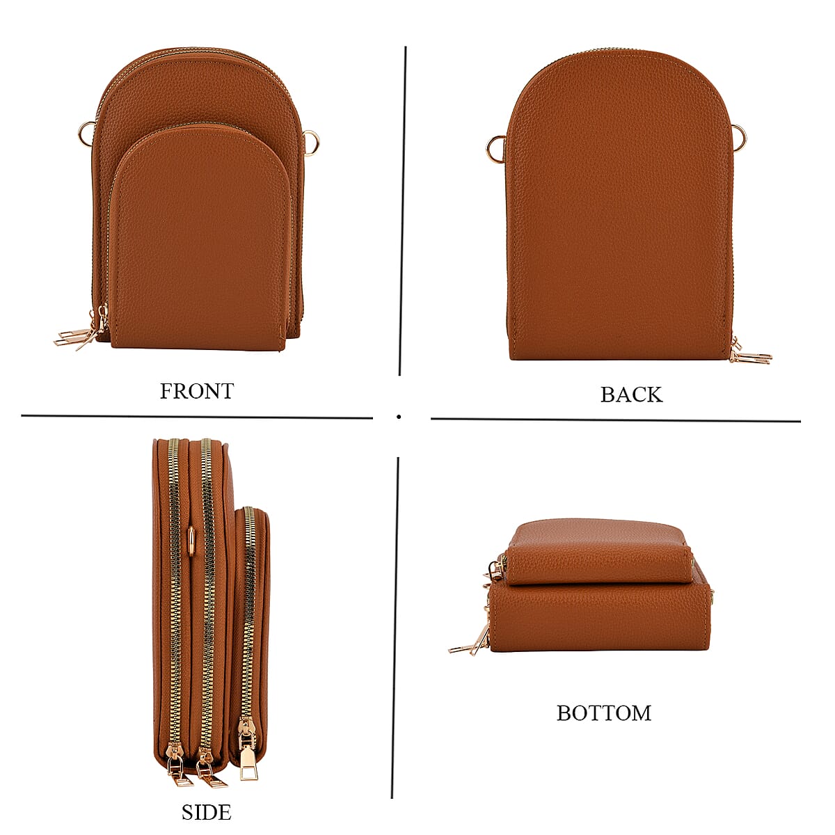 La Marey Brown Faux Leather Crossbody Bag image number 4