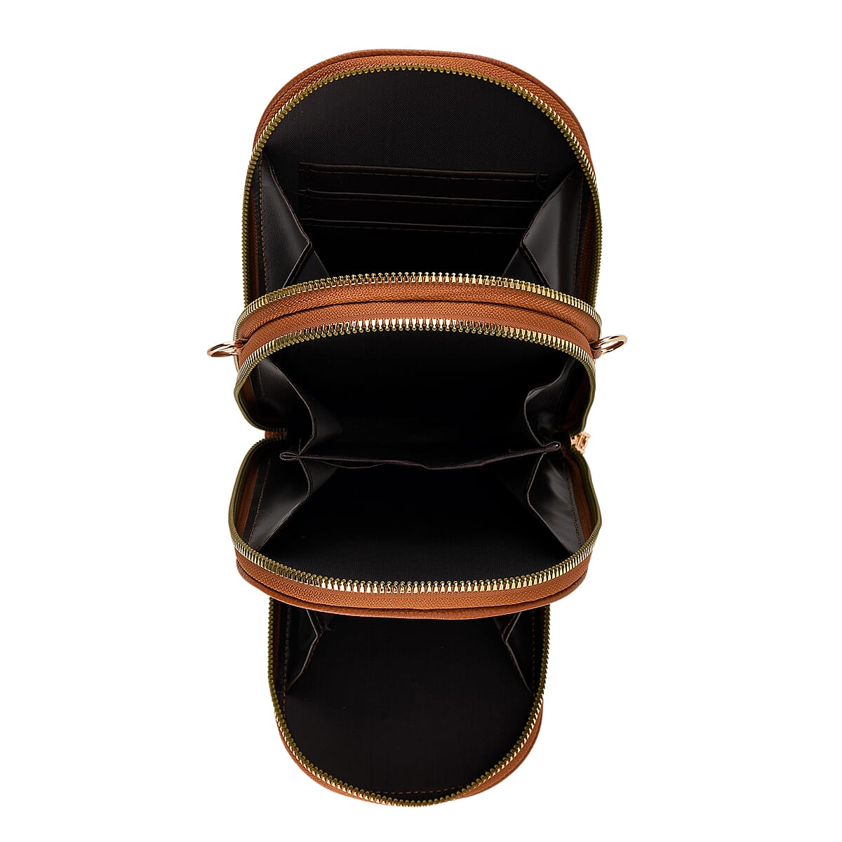 La Marey Brown Faux Leather Crossbody Bag image number 5