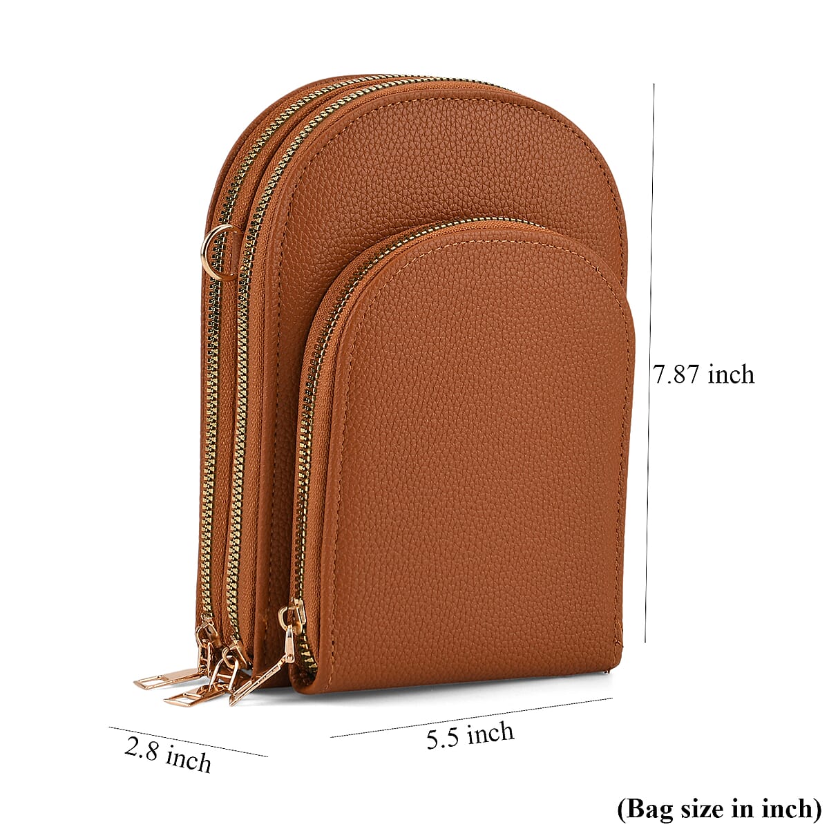 La Marey Brown Faux Leather Crossbody Bag image number 7