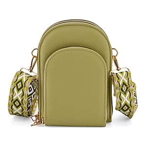 La Marey Green Faux Leather Crossbody Bag