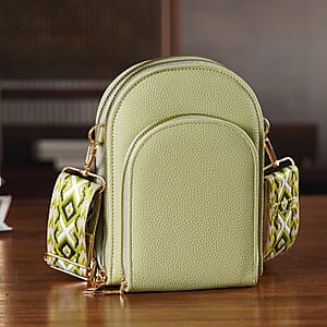 La Marey Green Faux Leather Crossbody Bag