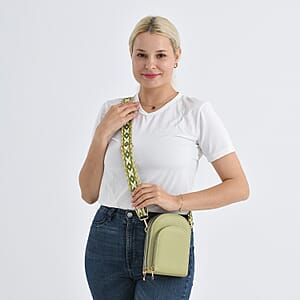 La Marey Green Faux Leather Crossbody Bag