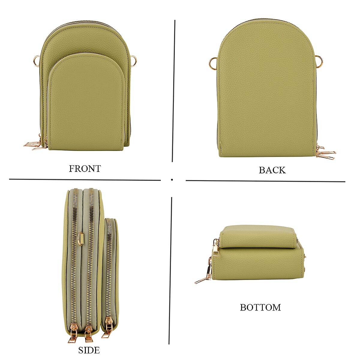 La Marey Green Faux Leather Crossbody Bag image number 4