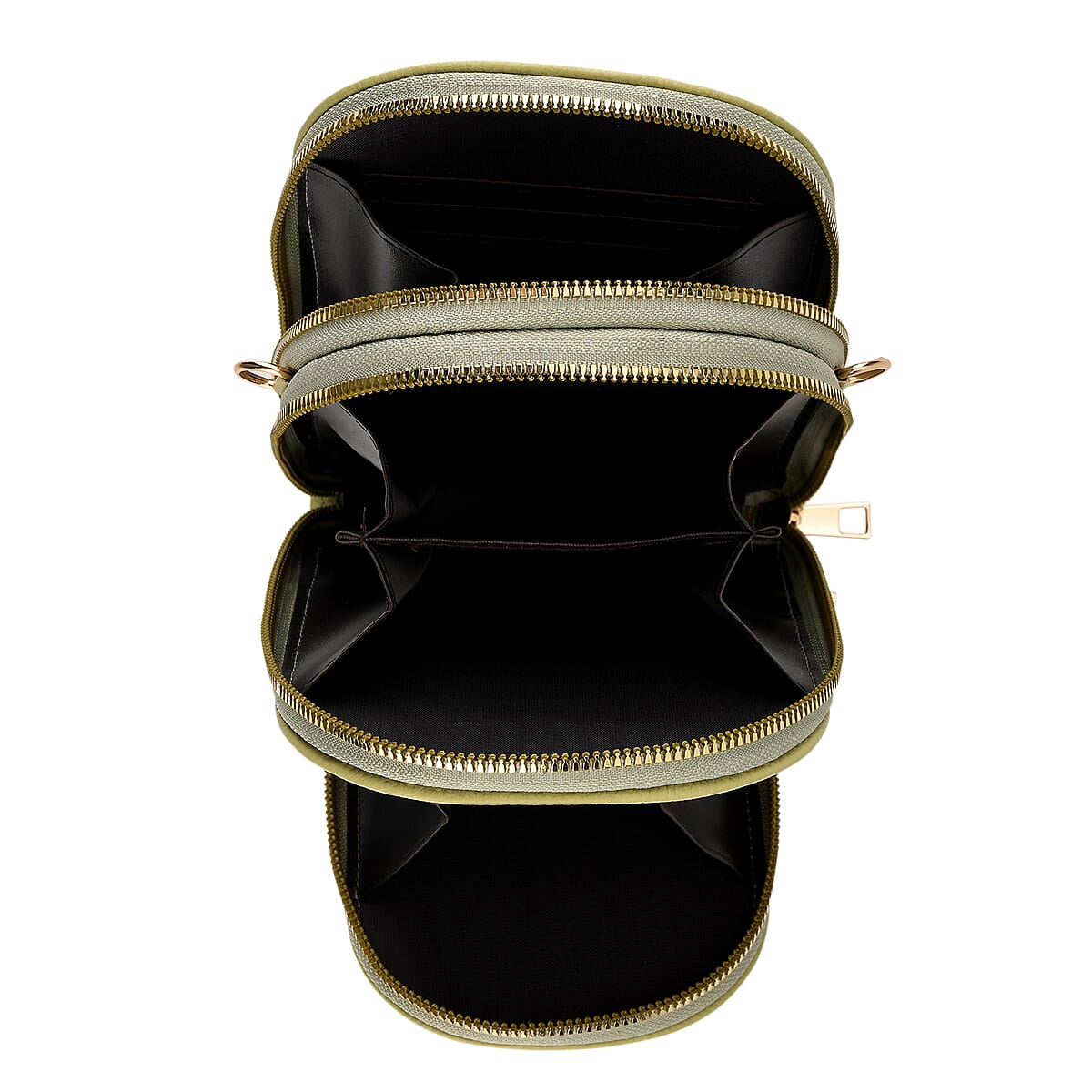 La Marey Green Faux Leather Crossbody Bag image number 5