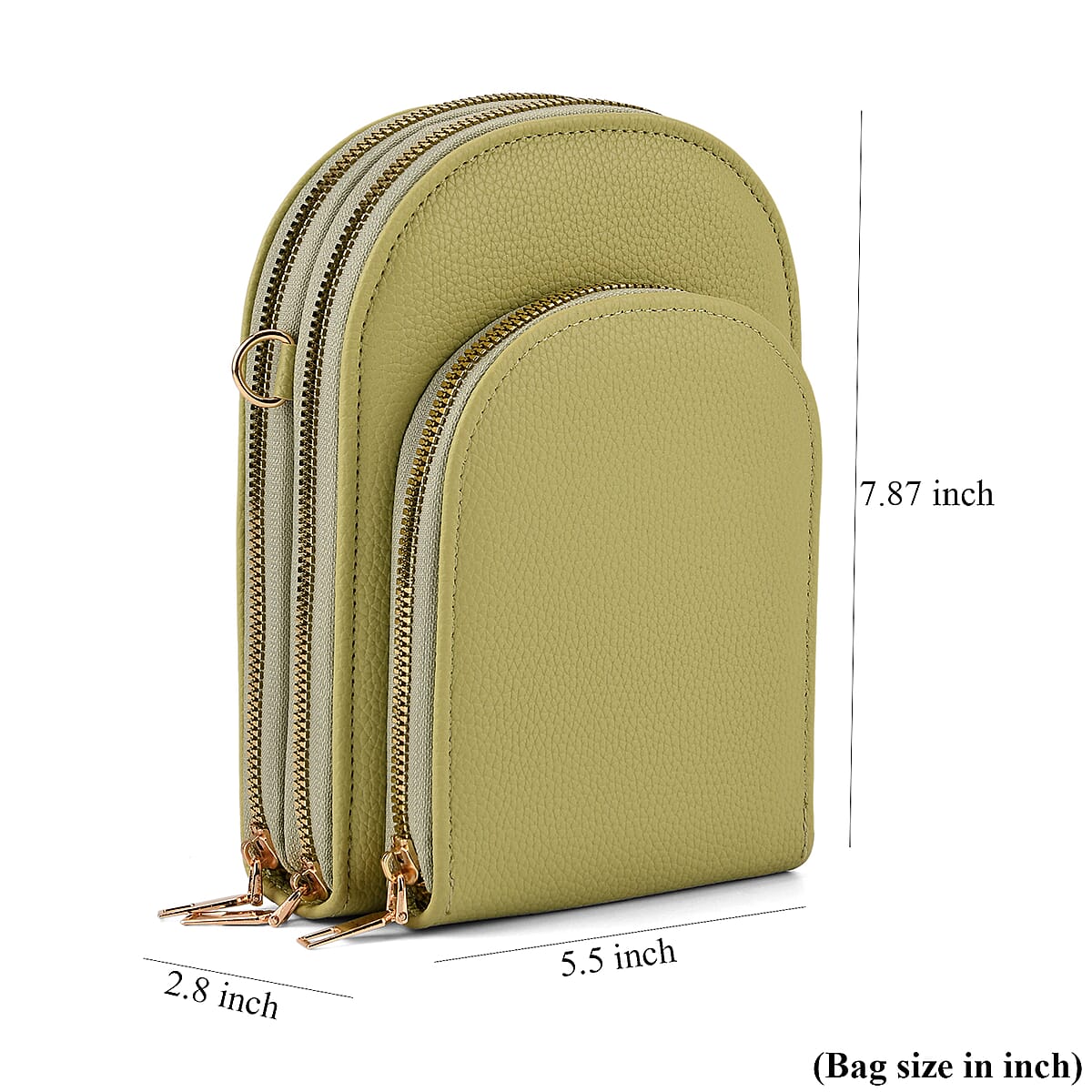 La Marey Green Faux Leather Crossbody Bag image number 7