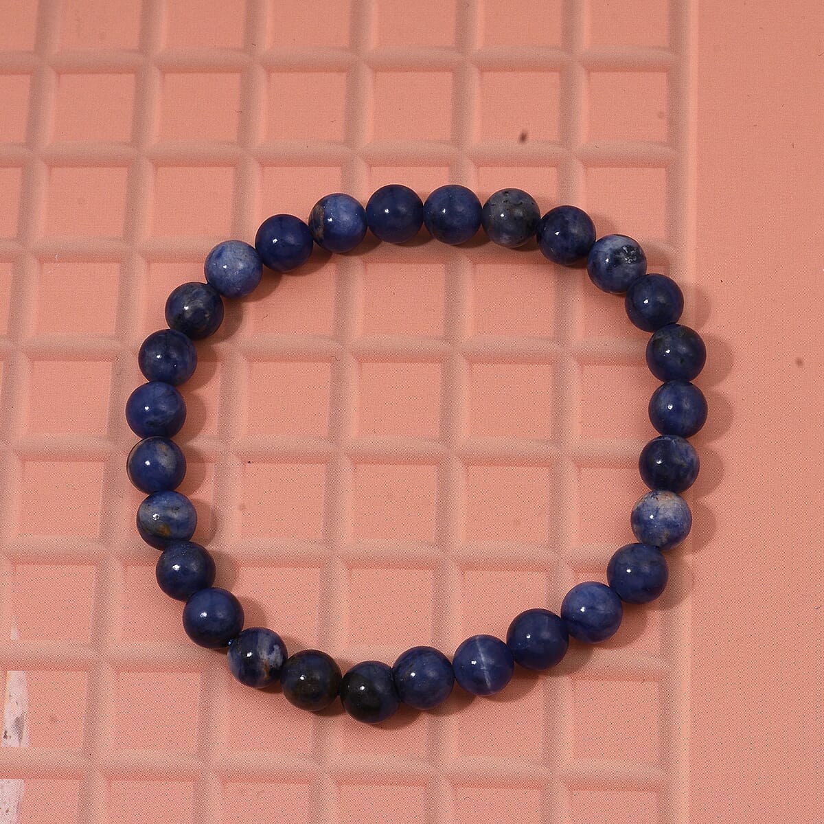 Sodalite Beaded Stretch Bracelet 55.00 ctw image number 1