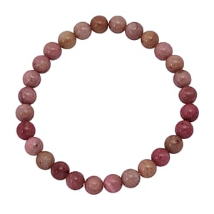 Rhodonite 55.00 ctw Beaded Stretch Bracelet