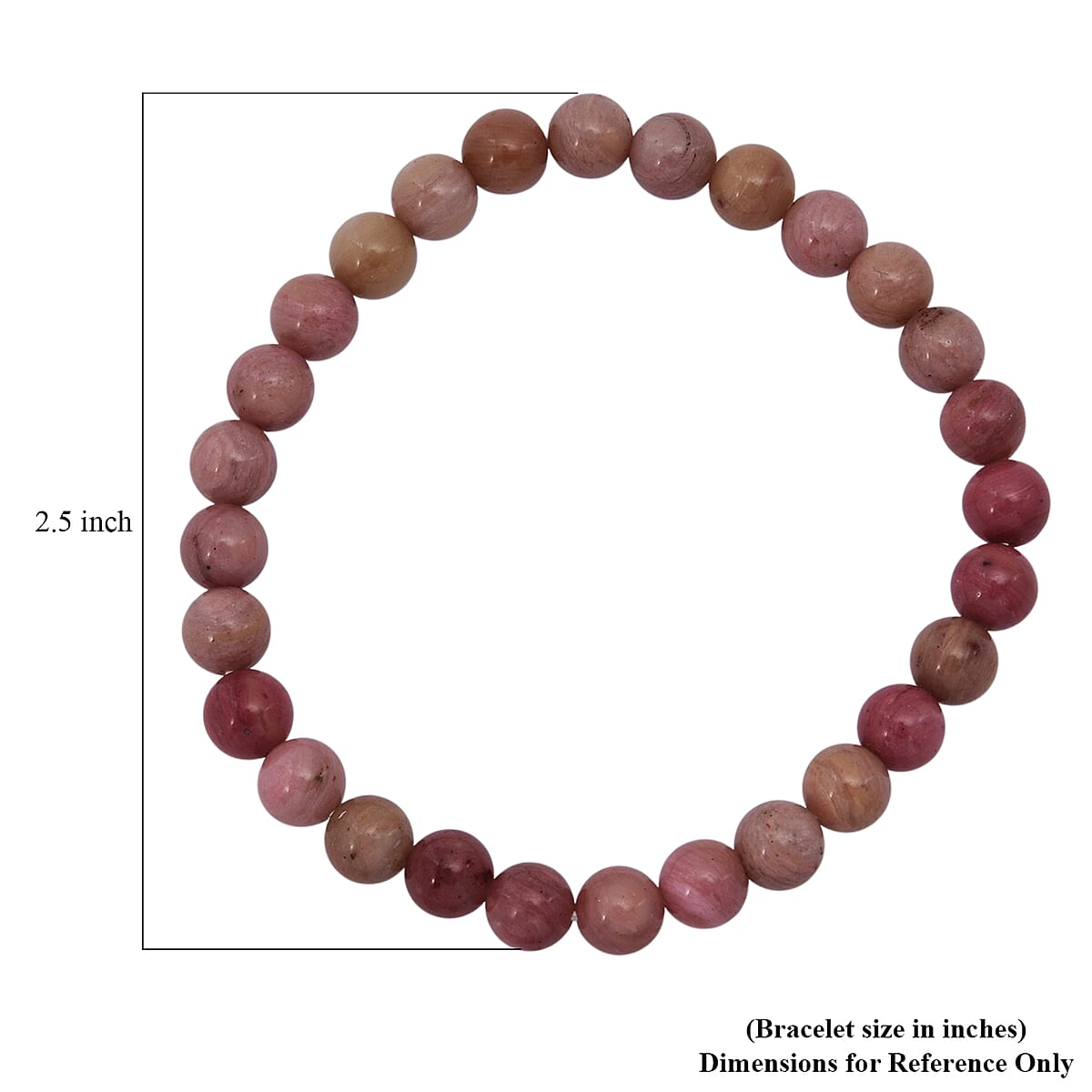 Rhodonite Beaded Stretch Bracelet 55.00 ctw image number 5