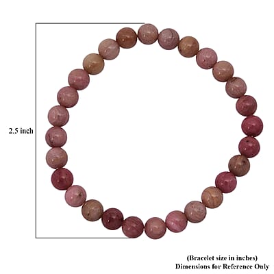 Rhodonite Beaded Stretch Bracelet 55.00 ctw
