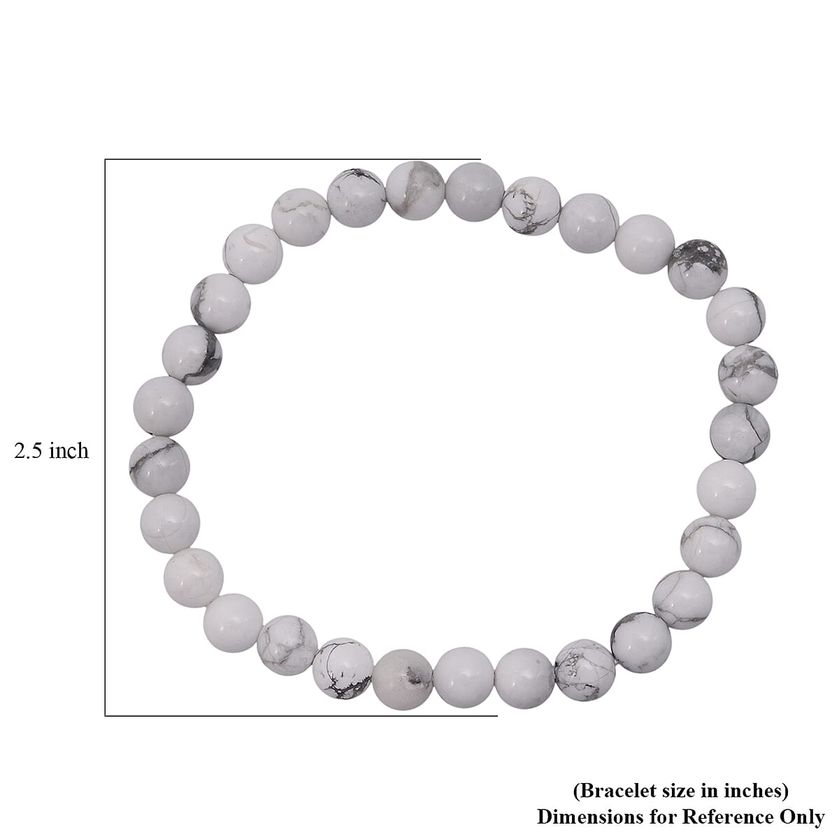 White Howlite Beaded Stretch Bracelet 48.00 ctw image number 4