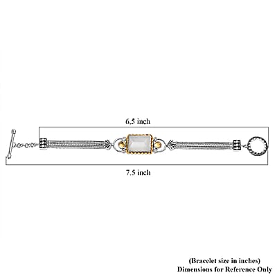 Sajen Silver Grey Moonstone and Multi Gemstone 12.70 ctw Bracelet in 18K Vermeil YG and Rhodium Over Sterling Silver (7.25 In)