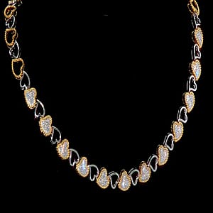Doorbuster Luxuriant Lab Grown Diamond VS-SI 2.00 ctw Necklace in 14K YG Over and Sterling Silver 16.5 Inches