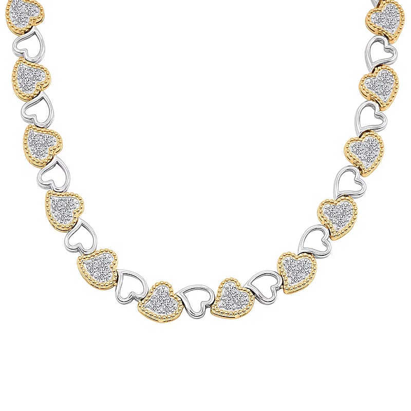 Luxuriant Lab Grown Diamond VS-SI 2.00 ctw Necklace in 14K YG Over and Sterling Silver 16.5 Inches