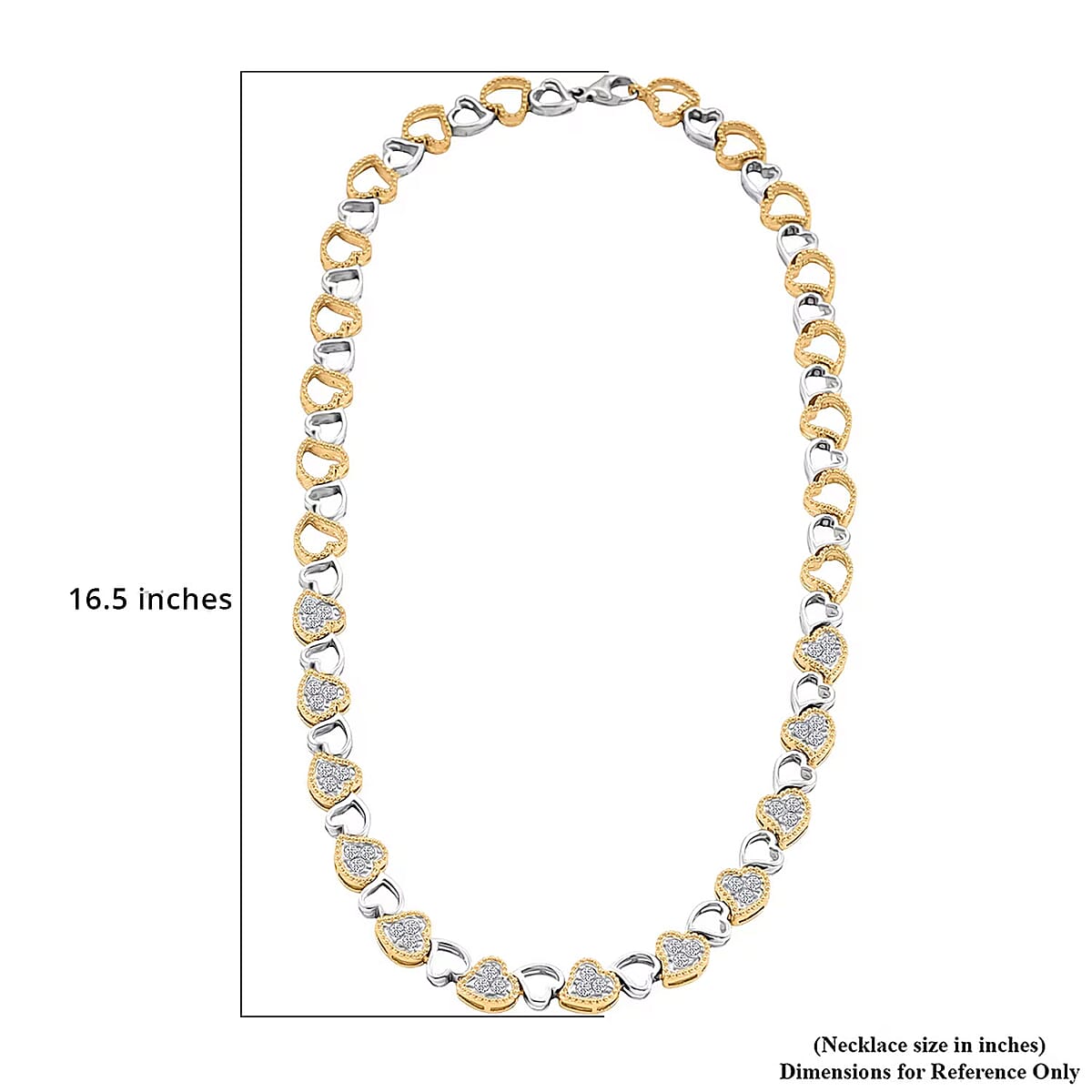  Luxuriant Lab Grown Diamond VS-SI 2.00 ctw Necklace in 14K YG Over and Sterling Silver 16.5 Inches image number 6