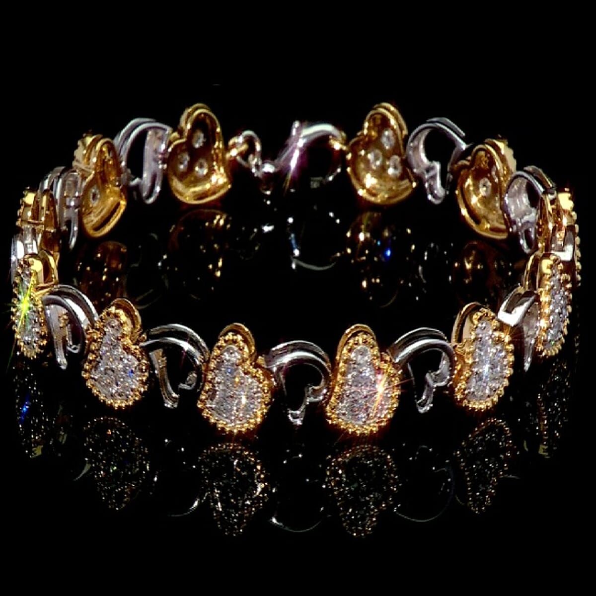 Doorbuster Luxuriant Lab Grown Diamond VS-SI 2.00 ctw Bracelet in 14K YG Over and Sterling Silver (7.25 In) image number 0