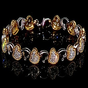 Doorbuster Luxuriant Lab Grown Diamond VS-SI 2.00 ctw Bracelet in 14K YG Over and Sterling Silver (7.25 In)