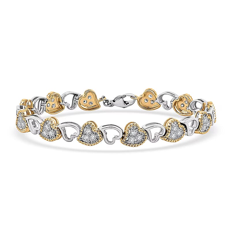  Luxuriant Lab Grown Diamond VS-SI 2.00 ctw Bracelet in 14K YG Over and Sterling Silver (7.25 In)
