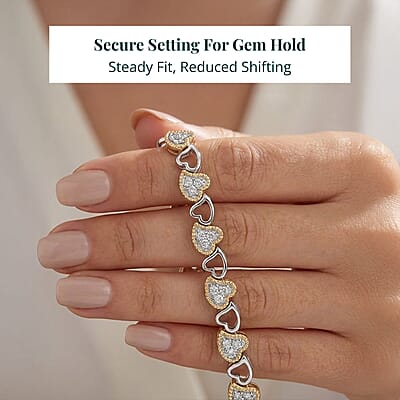  Luxuriant Lab Grown Diamond VS-SI 2.00 ctw Bracelet in 14K YG Over and Sterling Silver (7.25 In)