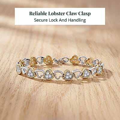  Luxuriant Lab Grown Diamond VS-SI 2.00 ctw Bracelet in 14K YG Over and Sterling Silver (7.25 In)