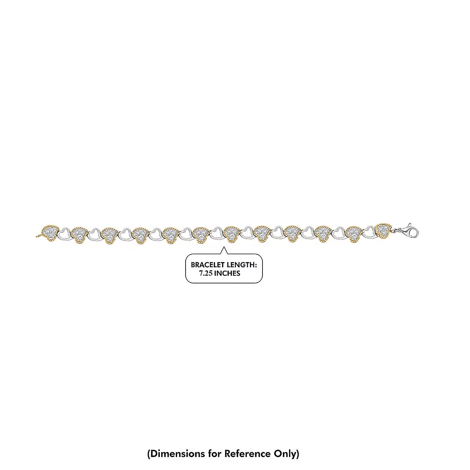  Luxuriant Lab Grown Diamond VS-SI 2.00 ctw Bracelet in 14K YG Over and Sterling Silver (7.25 In)
