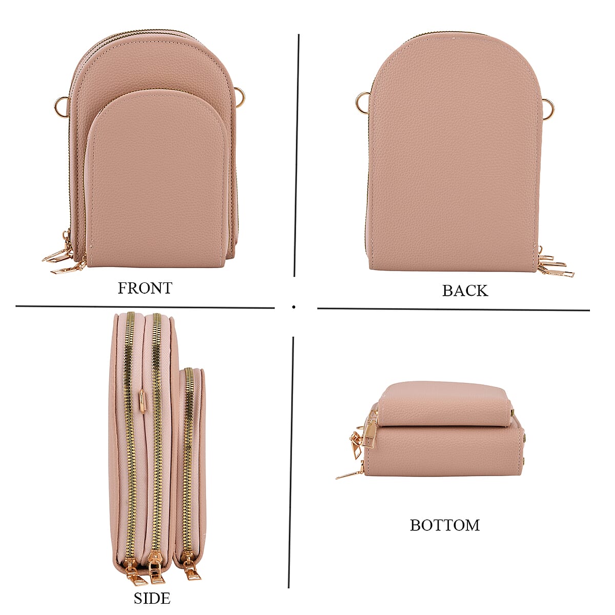 La Marey Pink Faux Leather Crossbody Bag image number 4
