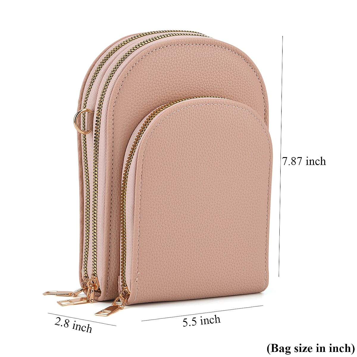 La Marey Pink Faux Leather Crossbody Bag image number 7