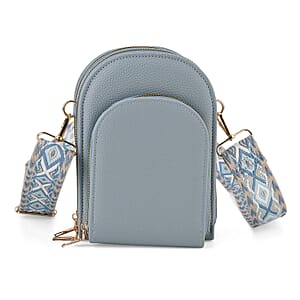 La Marey Blue Faux Leather Crossbody Bag