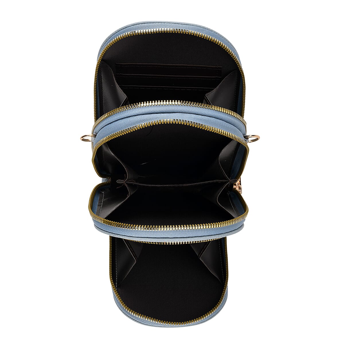 La Marey Blue Faux Leather Crossbody Bag image number 5
