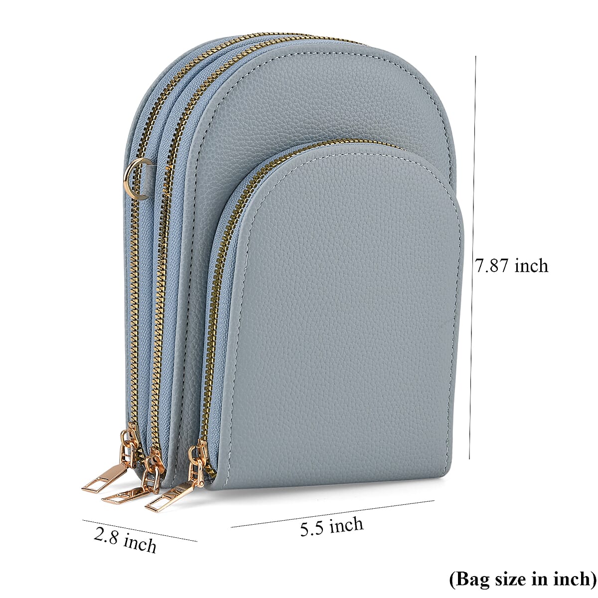 La Marey Blue Faux Leather Crossbody Bag image number 7