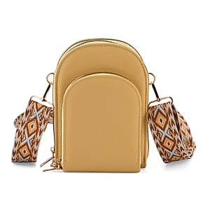 La Marey Yellow Faux Leather Crossbody Bag