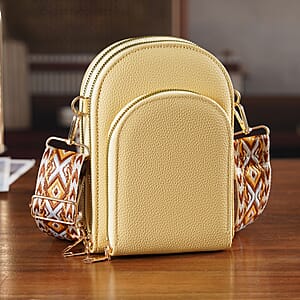 La Marey Yellow Faux Leather Crossbody Bag