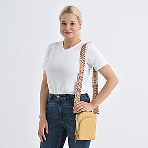 La Marey Yellow Faux Leather Crossbody Bag