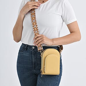 La Marey Yellow Faux Leather Crossbody Bag