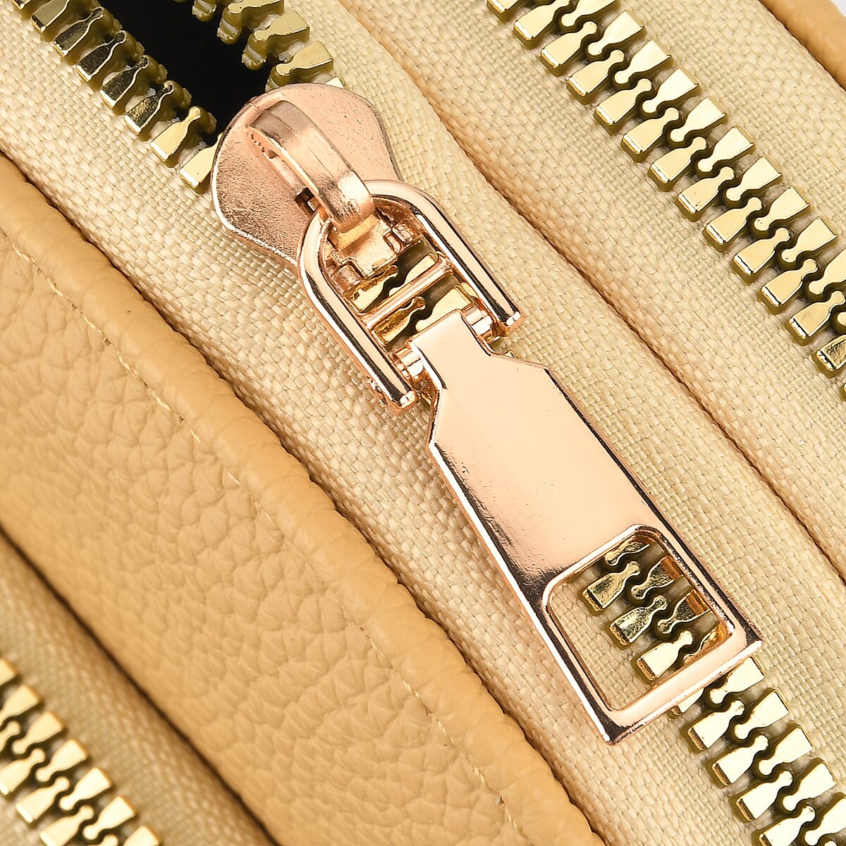 La Marey Yellow Faux Leather Crossbody Bag image number 6